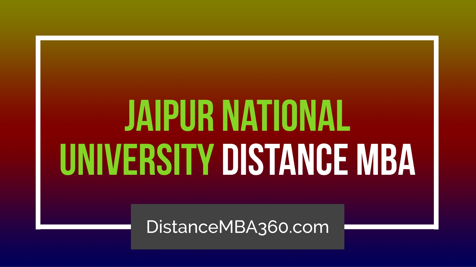 Jaipur National University Distance MBA Admission Fee 2023